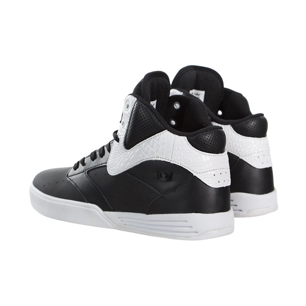 Chaussures de Skate Supra Khan Noir Blanche Black/White-White Homme | MYV-33542720